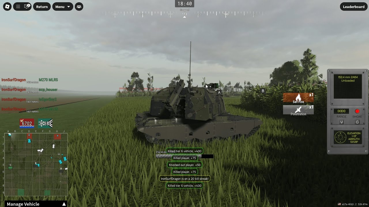 Why Is Artillery This Good?! - (Multicrew Tank Combat: OPS) ROBLOX