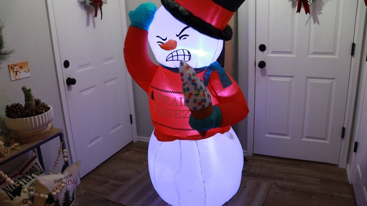 Gemmy Christmas Airblown Inflatable 6ft Brain Freeze Snowman Review