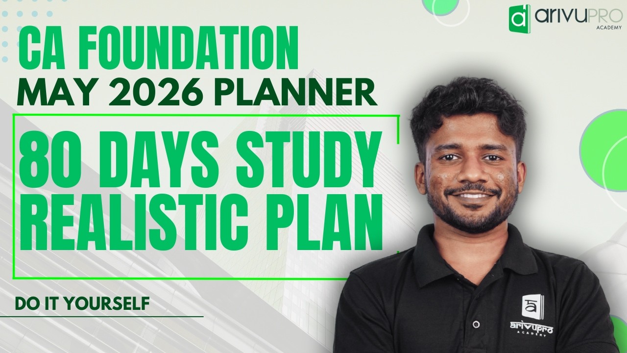 📅 CA Foundation Most Realistic 80 Days Study Planner | May 2026 | Best Strategy to Pass | Nithin