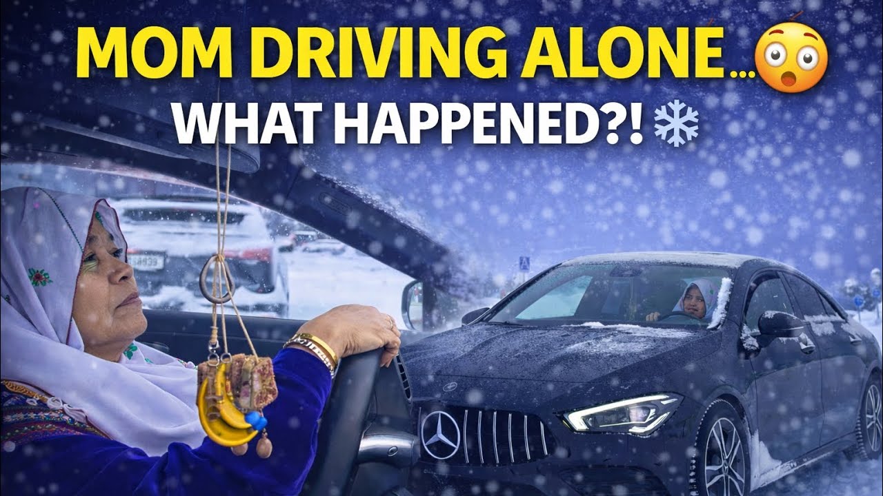 Mom Driving Alone on a Cold Snowy Day… What Happened? 😳❄️#driving #cold #mom #villagelife ❤️😊