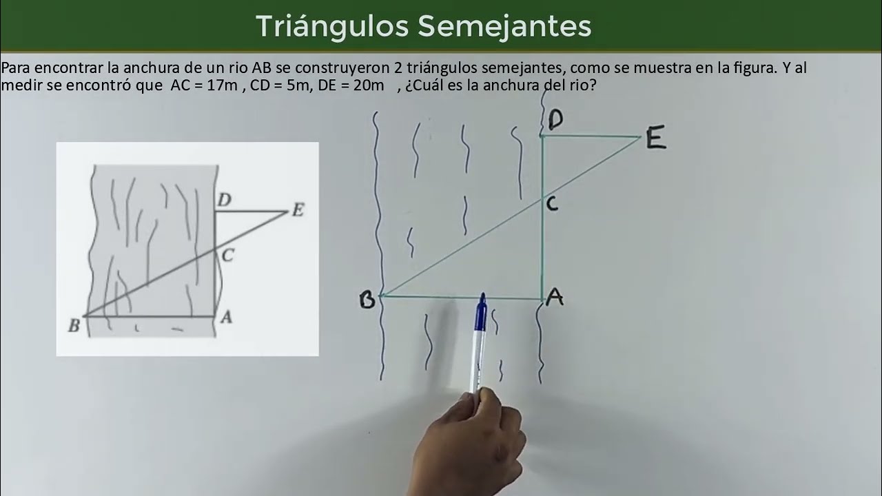 ¿Cómo Calcular la Anchura de un Río con Triángulos Semejantes? | Ejemplo Práctico Paso a Paso