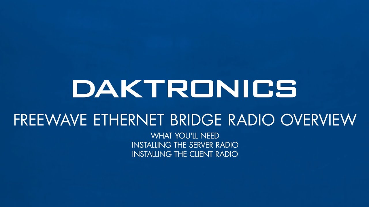 Freewave Ethernet Bridge Radio Overview