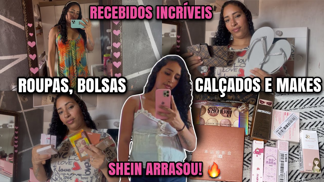 RECEBIDOS DA SHEIN 😍 | Roupas, Bolsas ,Sandálias e maquiagens !