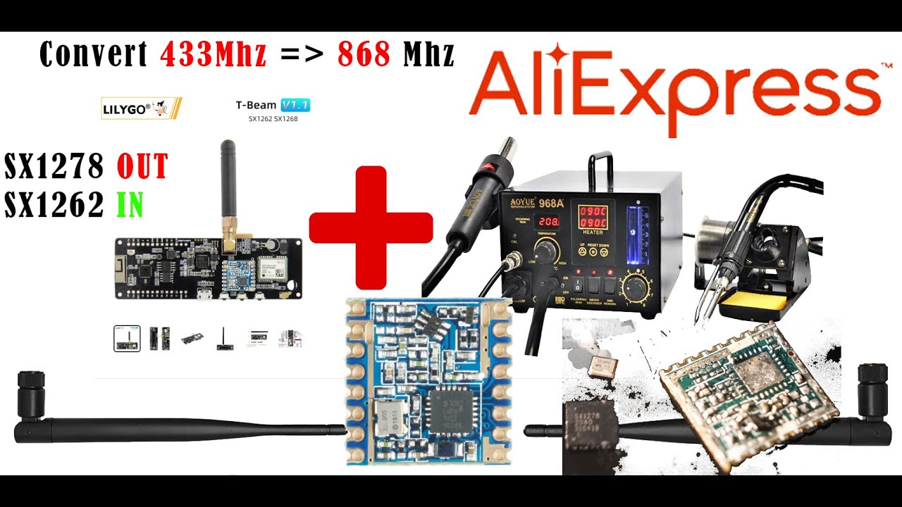 LILYGO&reg; TTGO T-Beam V1.1 modified with SX1262 for 868Mhz Meshtastic