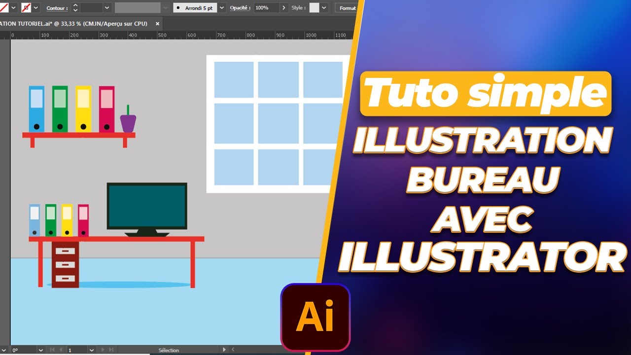 ILLUSTRATOR! INTERIEUR D'UN BUREAU AVEC ILLUSTRATOR