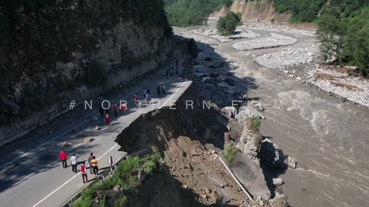 HD - Drone Visuals of Manali After Flash Flood   July 2023