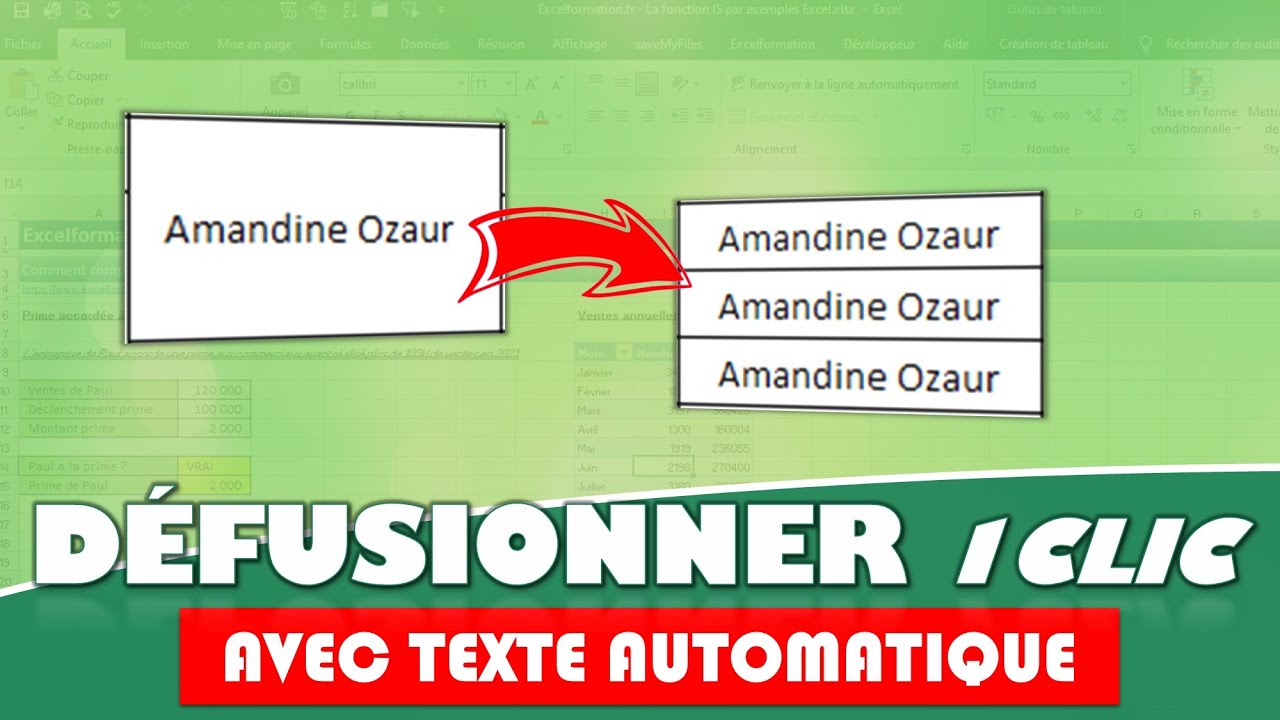 Comment défusionner des cellules et dupliquer le contenu sur Excel ?