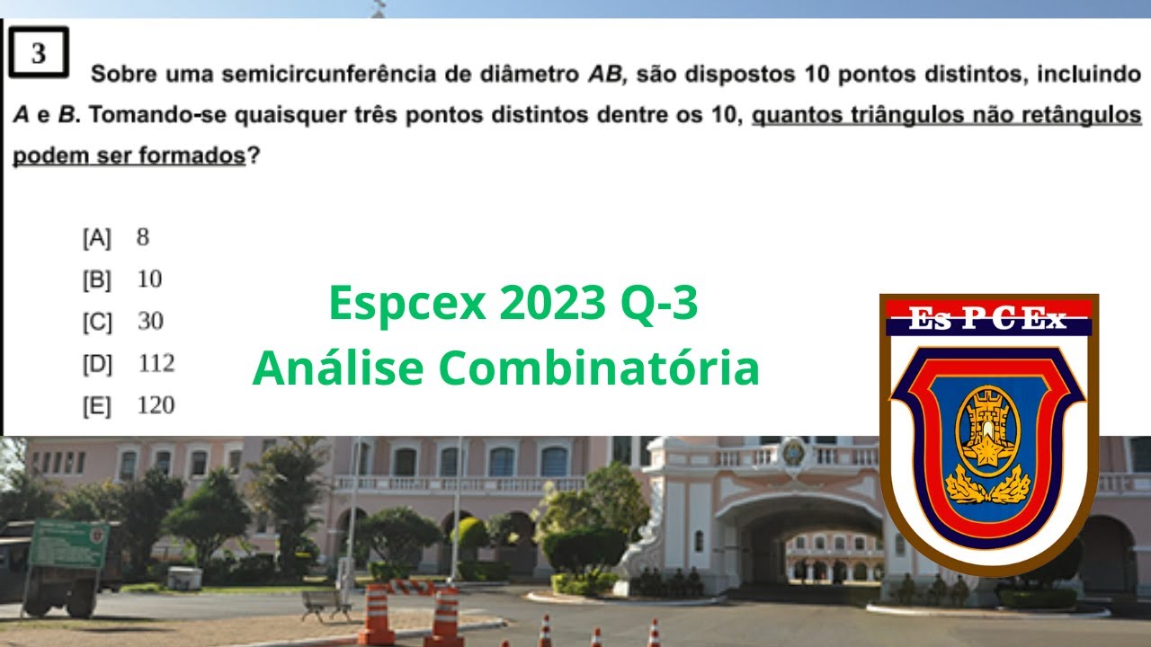 Espcex 2023 Q-3 Matemática: Sobre uma circunferência de diâmetro AB, são dispostos 10 pontos