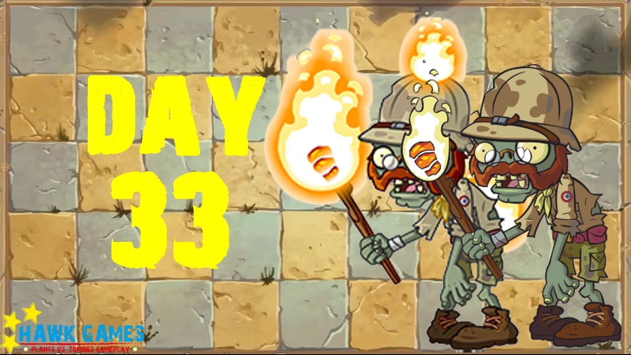 Plants vs Zombies 2 - Ancient Egypt - Day 33 [Torchlight Zombie] No Premium