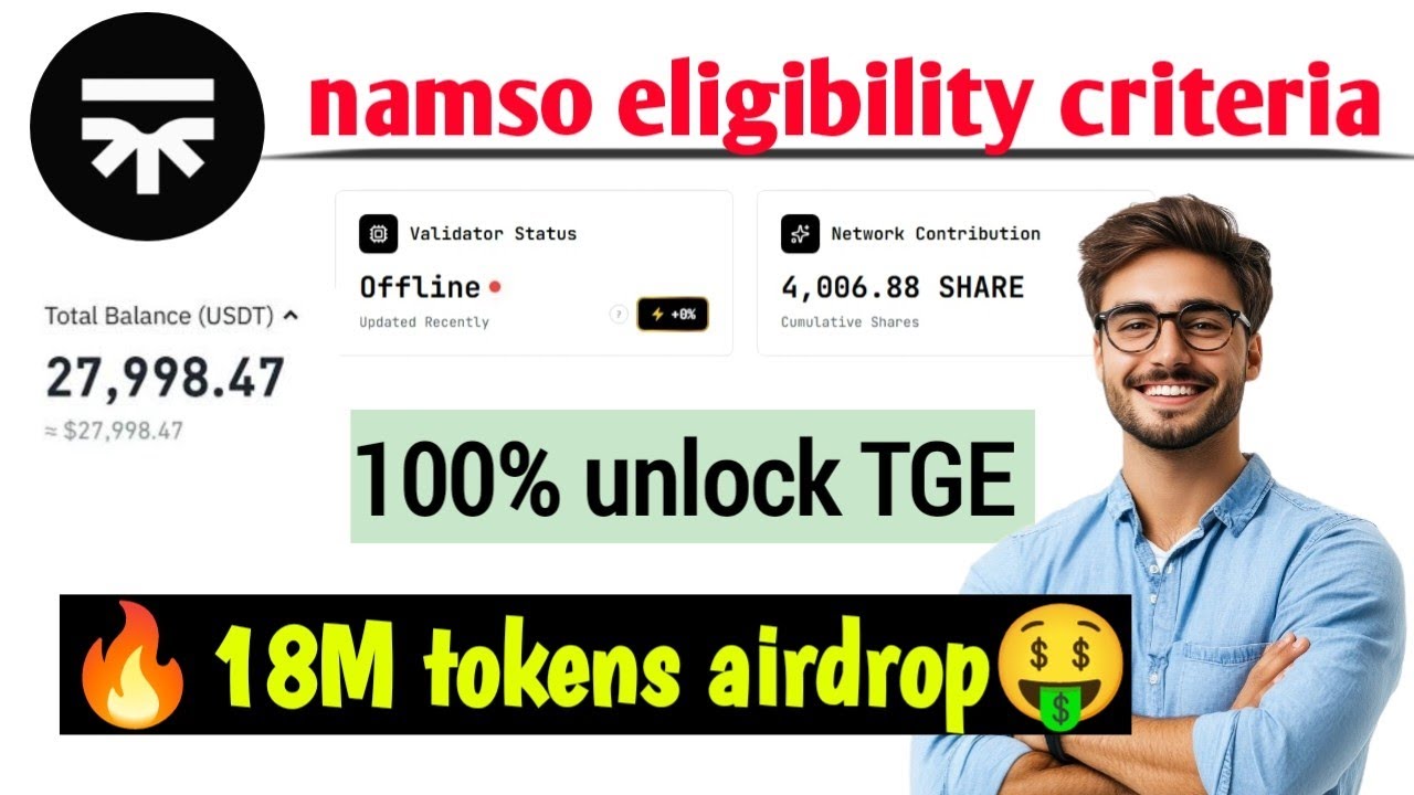 Namso labs update | namso labs eligible criteria | namso TGE update | 100% unlock at TGE🤑
