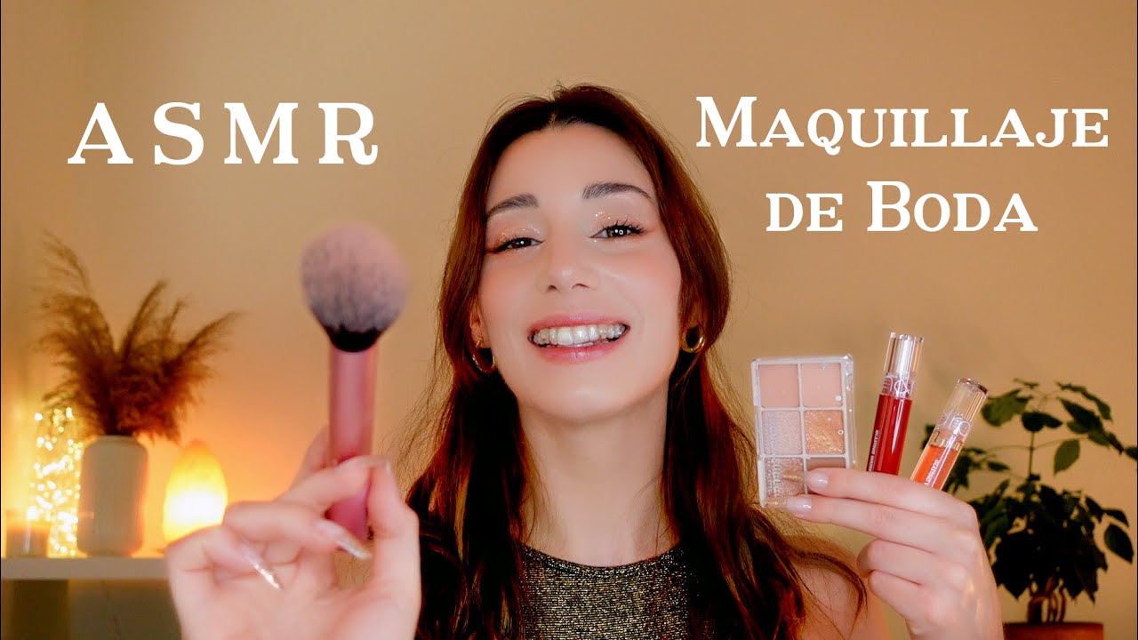 ASMR TE MAQUILLO para tu BODA 💗🥂 Relajante con Sonidos Reales ☁️💤 Roleplay en Español
