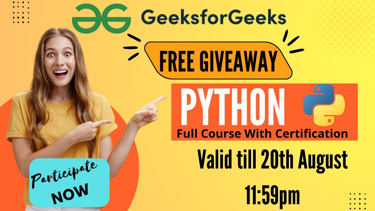 100% Free Python from Geeks4Geeks | Giveaway