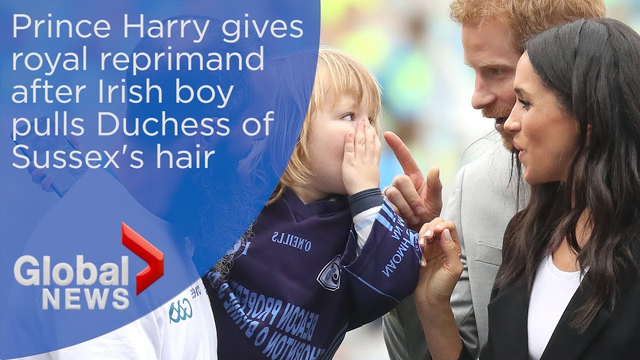 Prince Harry jokingly tells off Irish boy who played with Meghan Markle's hair
