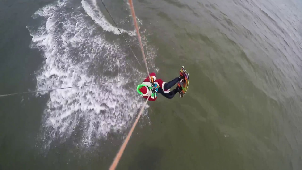 KITESURFING  Santa Claus style!
