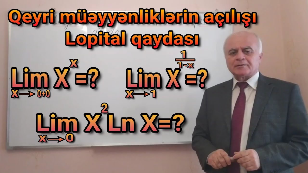 Ali Riyaziyyat Dərs 17(Qeyri müəyyənliklərin açılışı, Lopital qaydası)