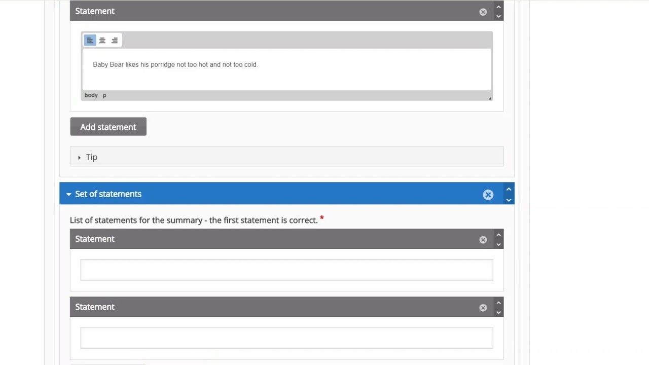 H5P Summary Task