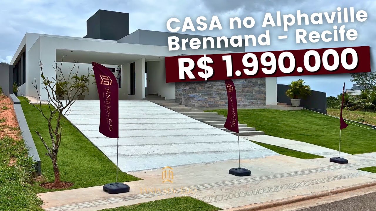 Casa de Luxo no Alphaville Francisco Brennand | 4 Suítes |  Área Gourmet | Tour Completo