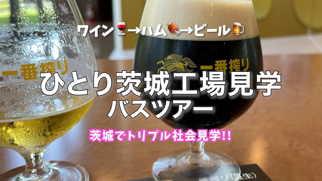 【ひとりバスツアー🚌】茨城工場見学巡り！ワイン🍷→ハム🍖→ビール🍻色々巡れて楽しい♪んだけどなんかちょっといつもと違うバスツアーだった笑