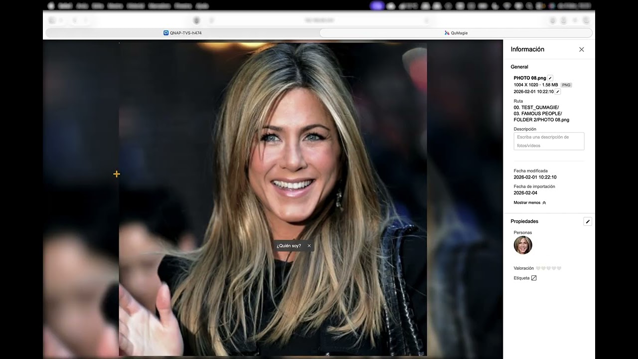 VIDEO QUMAGIE V.2.8.1 FACES IDENTIFICATION (SIMILAR PHOTO RECOGNITION OFF - NOT WORKING) (SPEED X2)