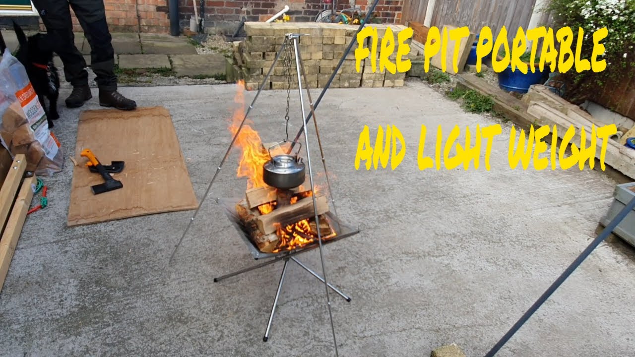 fire pit for camping  portable lightweight with tripod