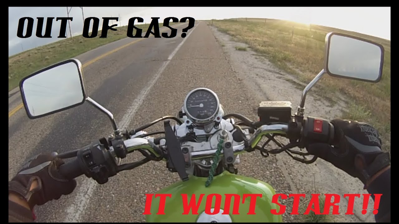 motorcycle runs out of gas...