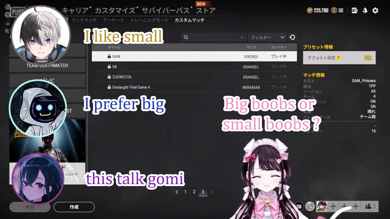 Kamito age and size preferences (Ichinose Uruha/Kaga Nazuna/Kamito/Kawase)