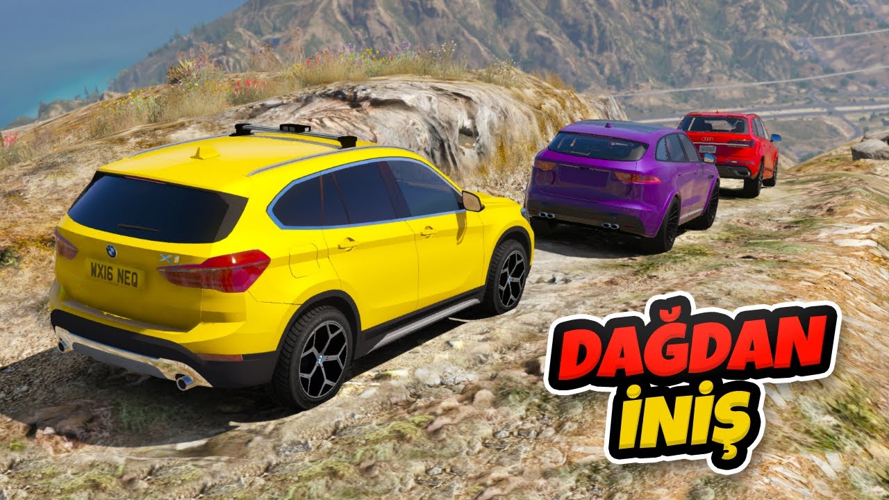Sportif Suv Arabalar Dağdan İniş Yapıyor - GTA 5
