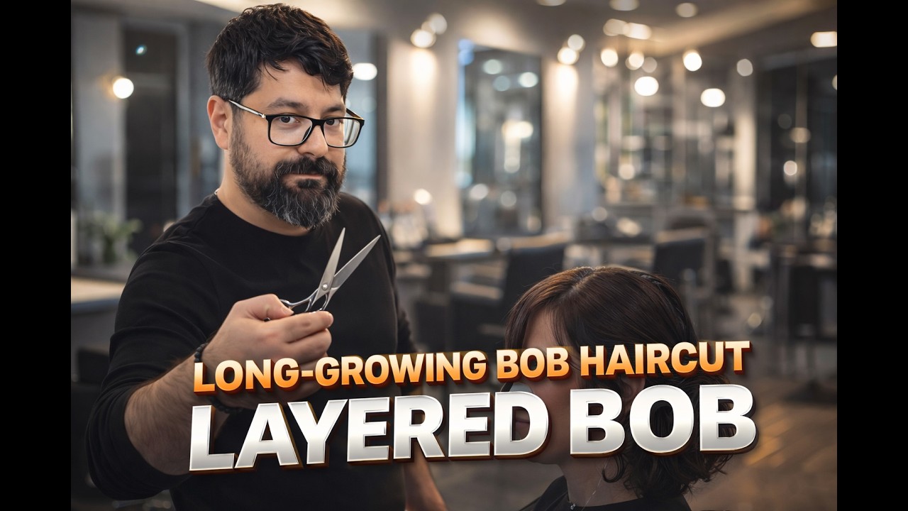 Layered Bob Haircut on Long-Growing Hair | Professional Bob Cutting Technique