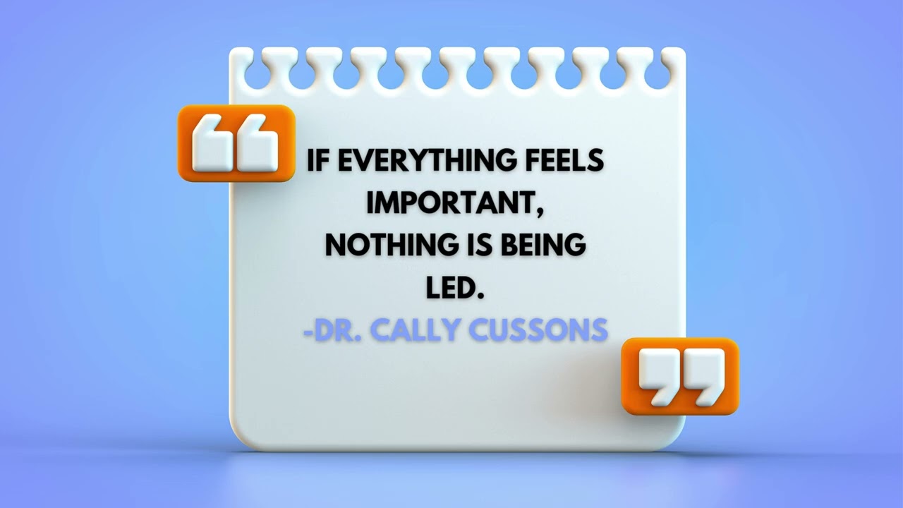 If everything feels important, nothing is being led.