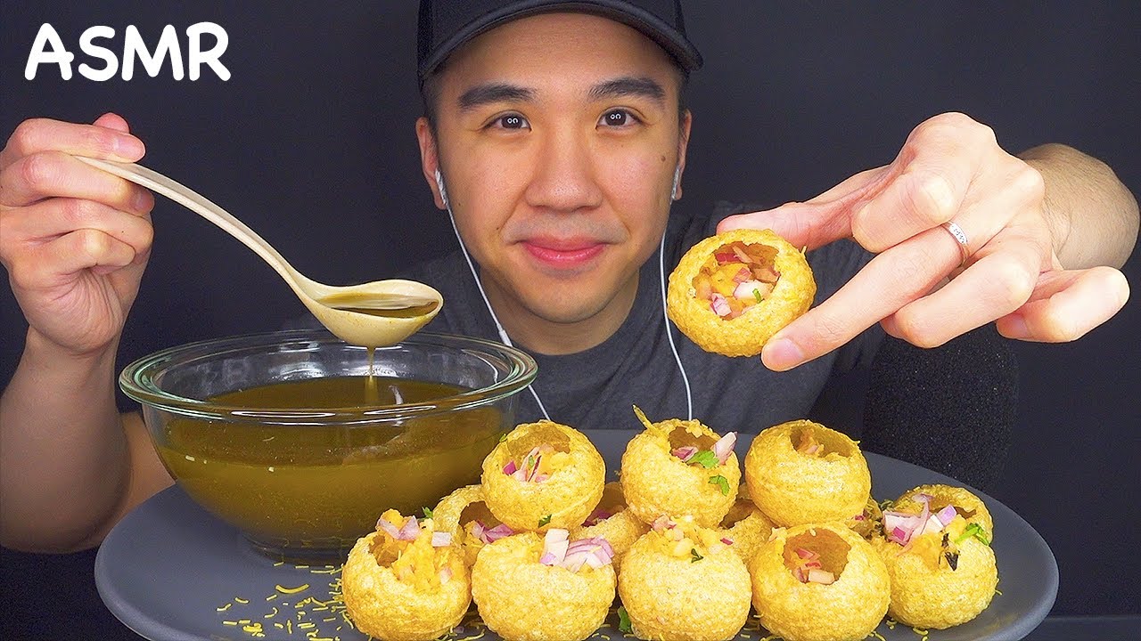 ASMR PANI PURI / GOLGAPPA / PUCHKA (Eating Sounds) NO TALKING | INDIAN STREET FOOD | BUN ASMR