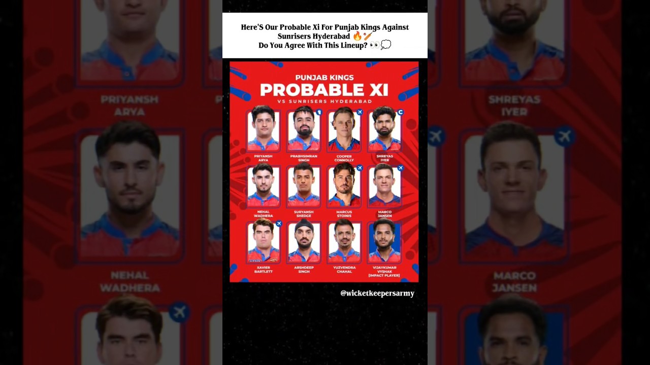 Here's our probable XI for Punjab Kings against Sunrisers Hyderabad 🔥🏏Do you agree with this lineup?