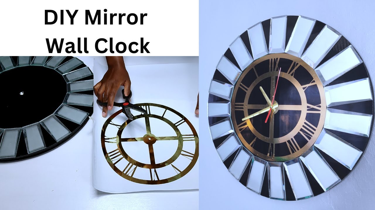 AMAZING DIY MIRROR CLOCK ~ Using 3D backsplash mirror tiles.
