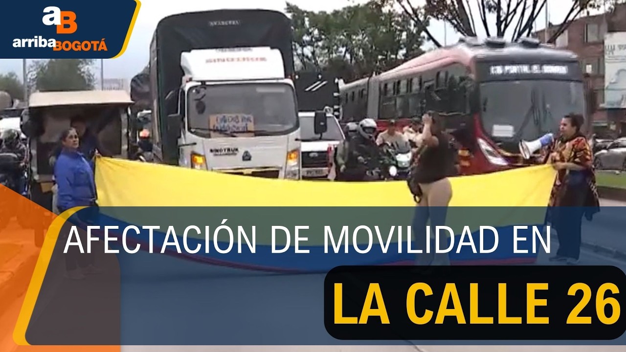 ‘Plan tortuga’ de recicladores en la calle 26 en Bogotá genera fuerte congestión vial | CityTv