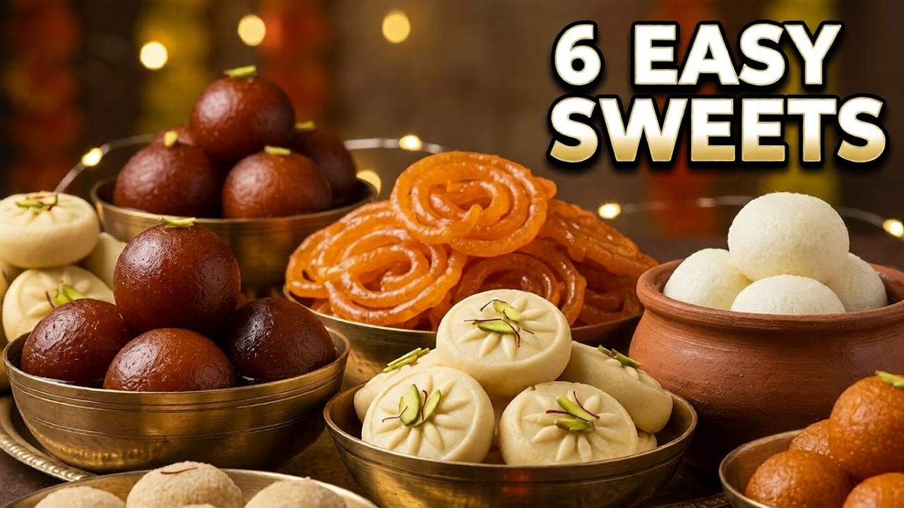 6 Easy Indian Sweets Recipe | Easy Dessert Recipes | Simple Sweets Recipes | Festival Sweets Recipe