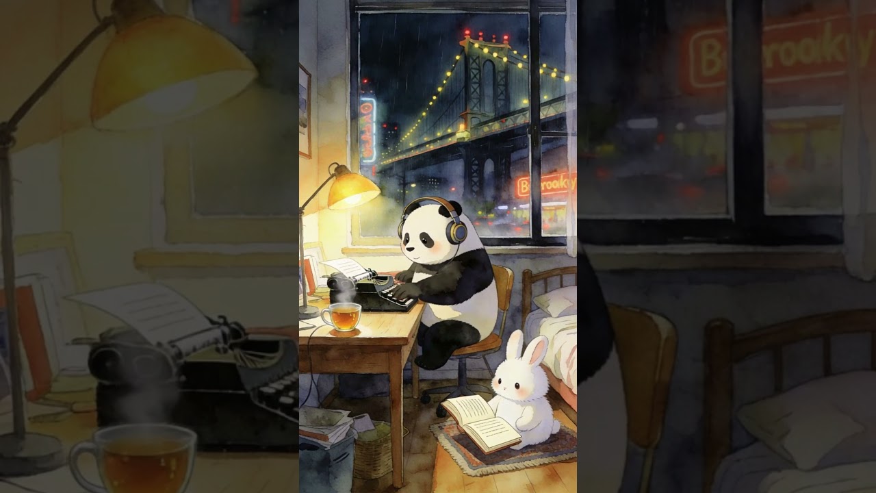 Late night coding vibes 💻🌧️ (Panda Bao - Midnight in Brooklyn) #shorts #lofi