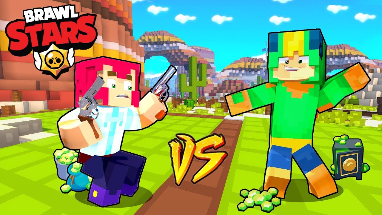 COLT VS LEON - POJEDYNEK BRAWL STARS W MINECRAFT CHALLENGE | BAZA vs BAZA MATRUNER