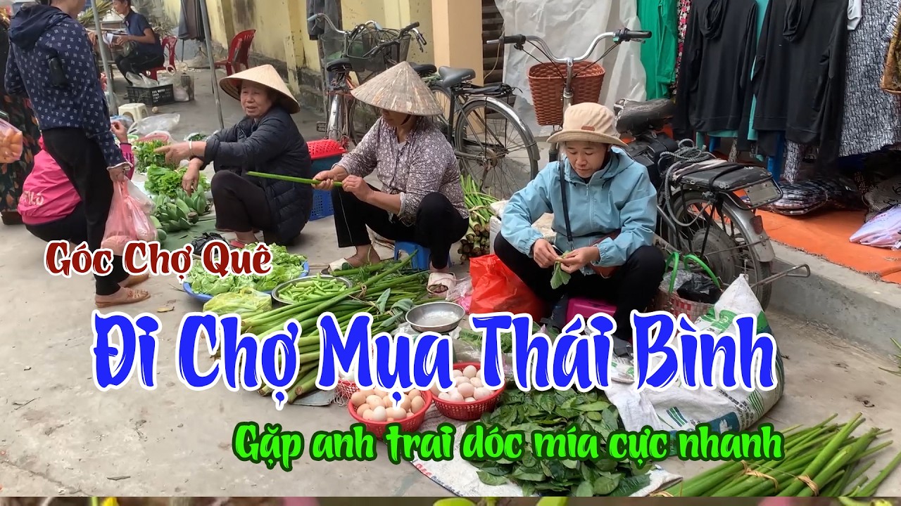 Đi chợ Mụa Thái Bình  gặp anh trai dóc Mía siêu nhanh #tamtrangcuocsong #trải nghiệm