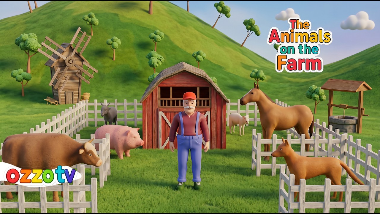 The animals on the farm song| Nursery Rhymes Ozoo TV