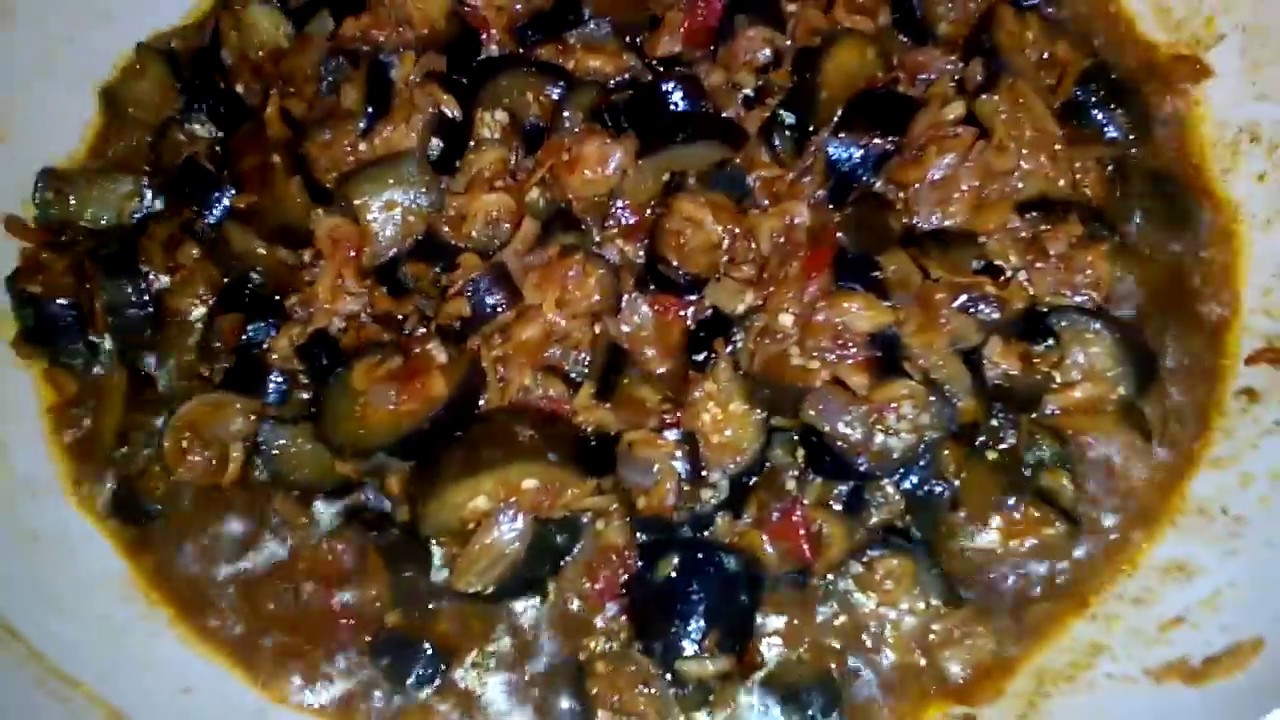 Stir fry Eggplant with dried Prawns/Shrimps