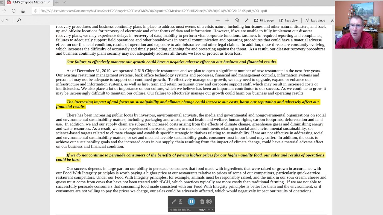Chipotle Valuation Analysis    Digging Through the 10K Part Three