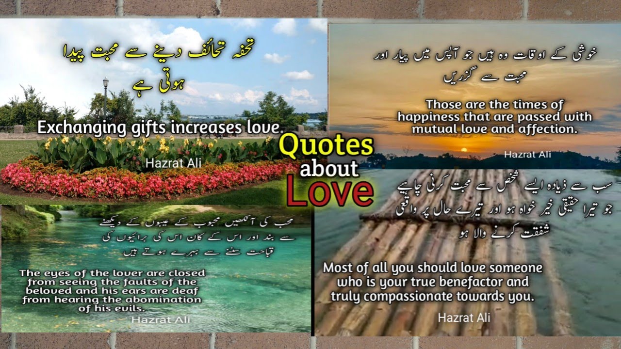 Hazrat Ali Quotes about Love / Conditions of Love /Power of Love