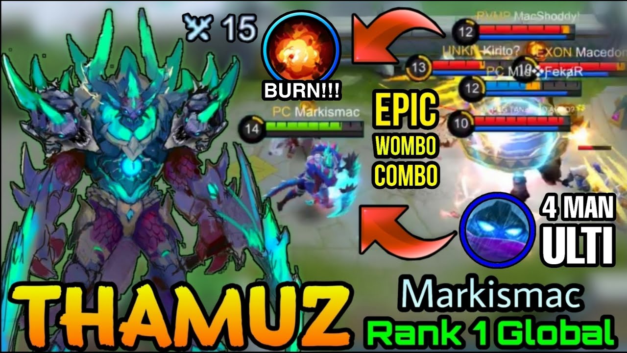 INTENSE TEAMFIGHT! Thamuz 15 Kills, Time to Burn The Enemy - Top 1 Global Thamuz by Markismac - MLBB