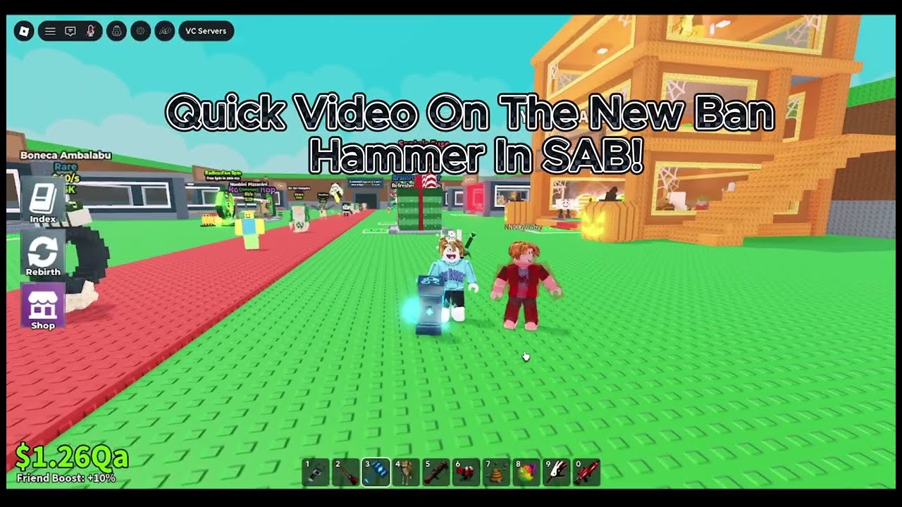 Showcase For The New Ban Hammer In Steal A Brainrot!