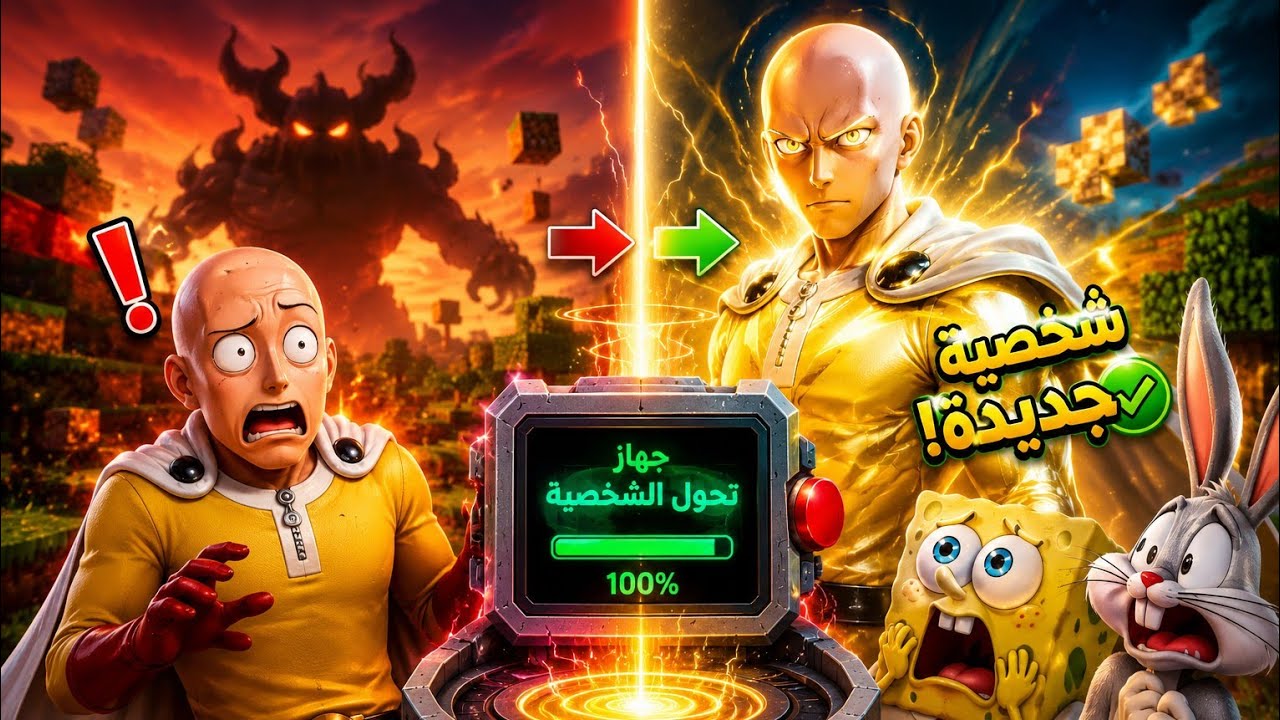ديفو وسبونج بوب علقت في جسم سايتاما للأبد! 😱 الجهاز تعطل!