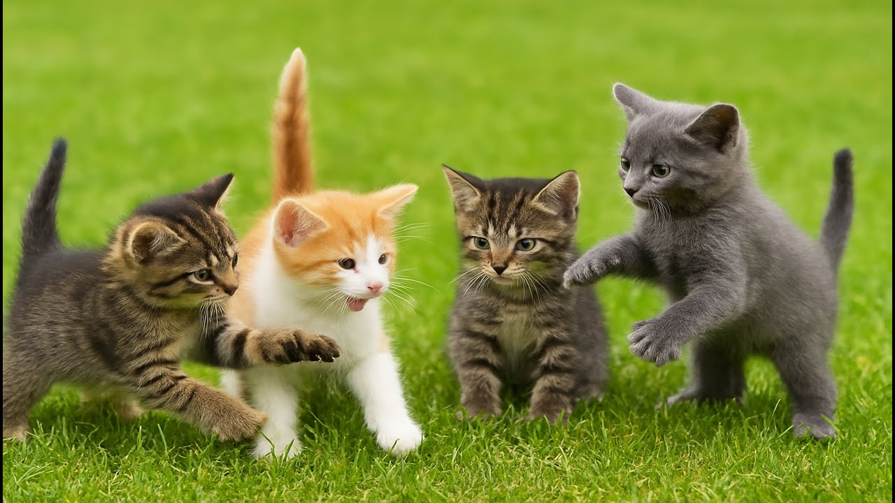 🐱🌿 So Adorable! Tiny Kittens Playing on Green Grass &ndash; Cute Meows That Melt Your Heart