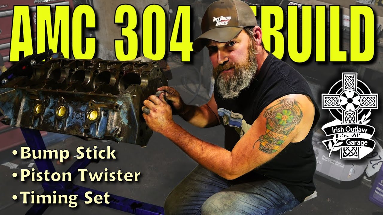 Bump Stick, Piston Twister and a Chain!! AMC 304 Build!! #amc #javelin #cars #diy #youtube