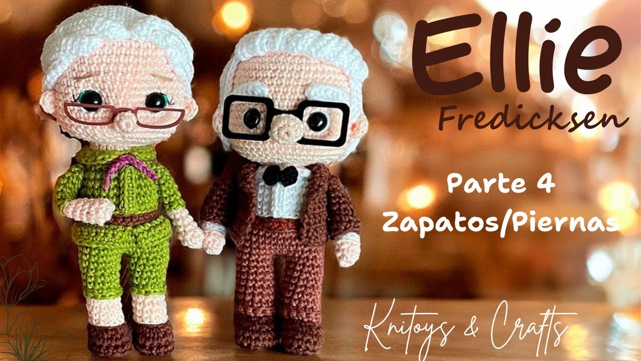 La pareja mas tierna de amigurumis 🥰 ELLIE FREDICKSEN AMIGURUMI UP - Parte 4 ZAPATOS Y PIERNAS