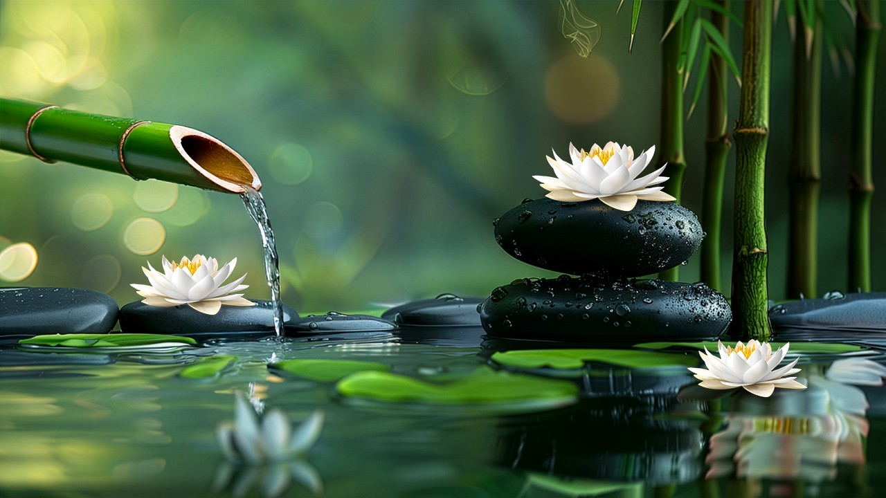 Bamboo Water Fountain Healing 24/7 自然の音とともに音楽をリラックス バンブーウォーターファウンテン 【癒し音楽BGM】