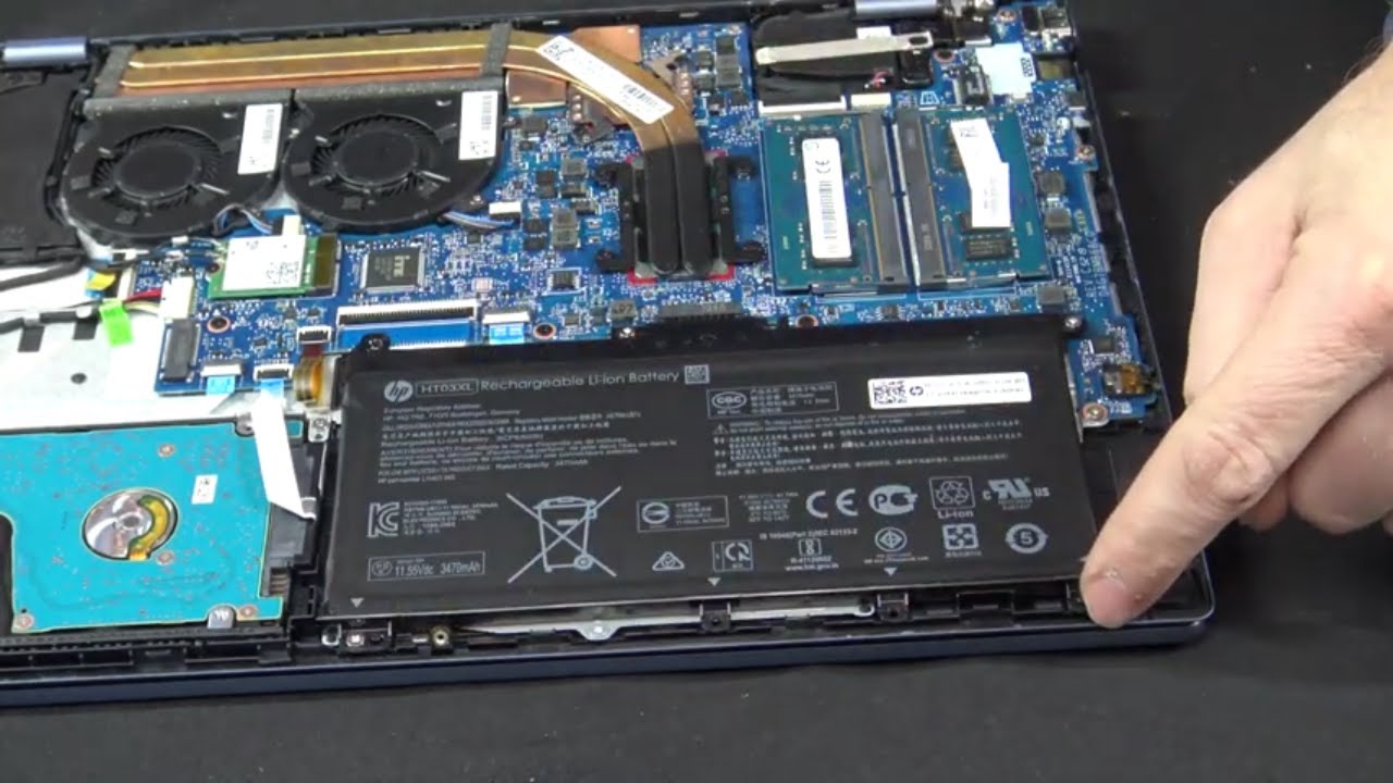 Замена аккумулятора на HP Pavilion 15cc, 15ca, 15cs и многих других. Артикул аккумулятора: HT03XL.