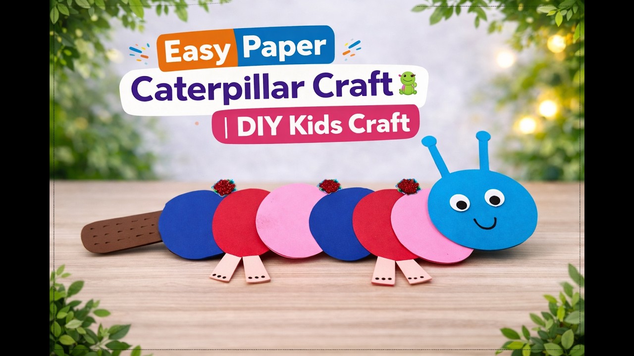 How to Easy Paper Caterpillar Craft 🐛 | DIY Kids Craft | Simple Paper Craft Idea#craft #papercraft
